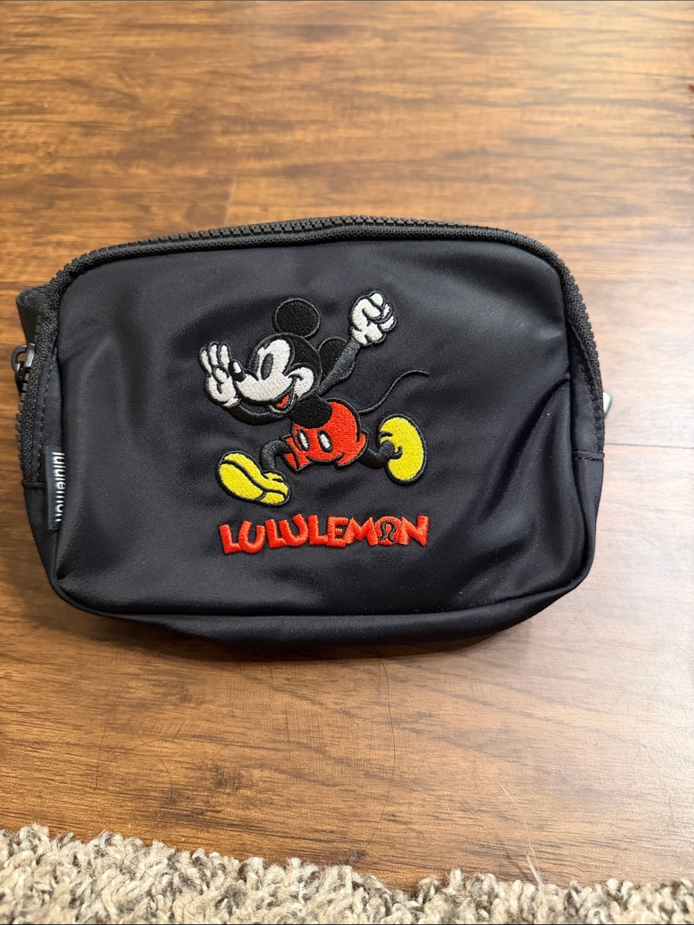 lululemon x Disney Black Crossbody Pouch with Mickey Embroidery- new